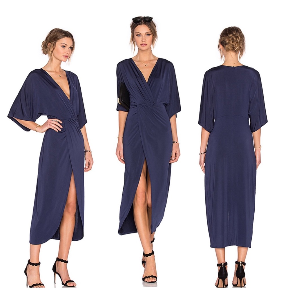 Lovers + Friends Cruise Wrap Dress in Navy